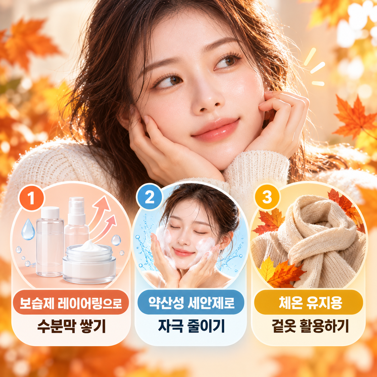 환절기 피부 고민하는 모습