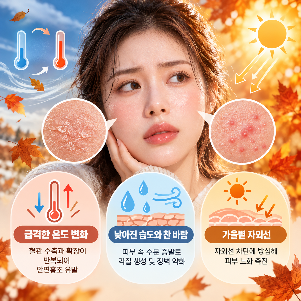 가을철 피부 건조와 트러블 고민