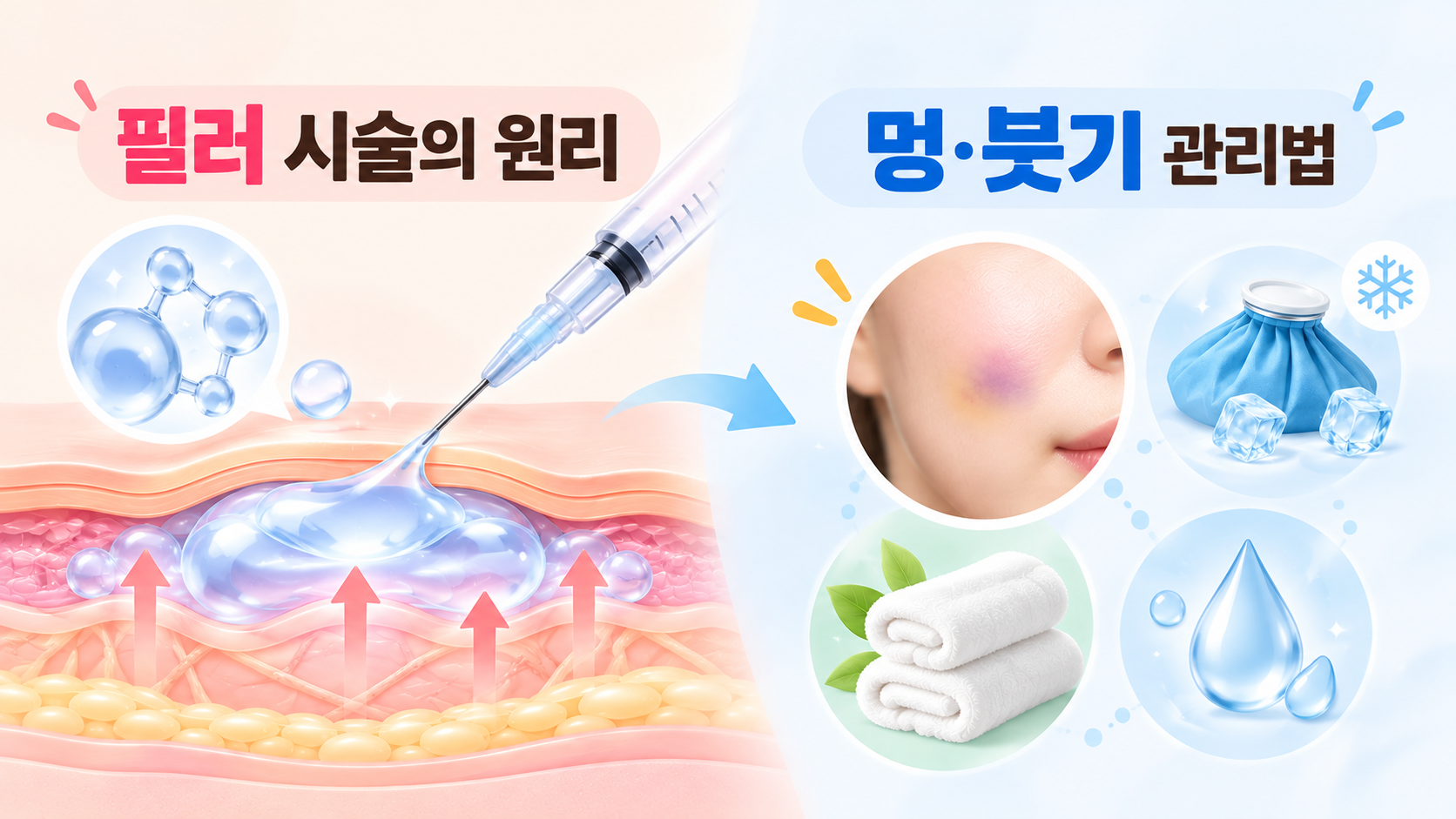 필러 시술 원리 및 회복 관리(AI이미지활용)