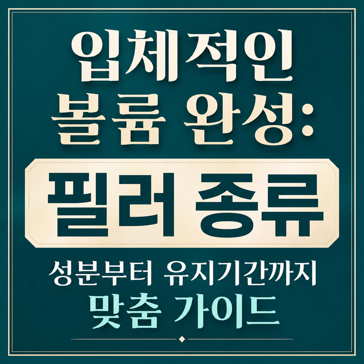 필러 성분 종류 국산 수입 필러 차이 및 유지기간 맞춤 가이드 메인 썸네일 이미지(AI활용)