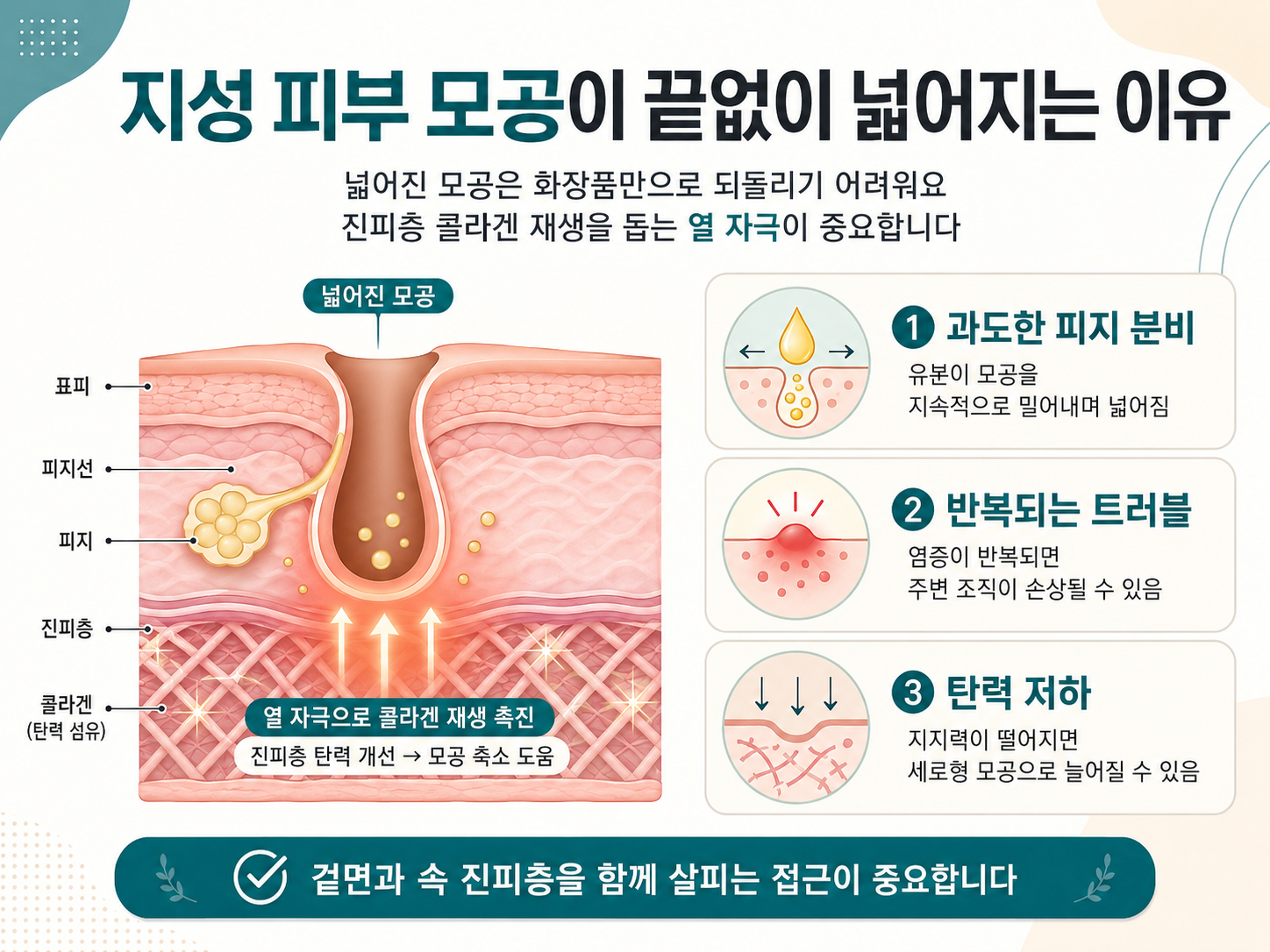 피부 진피층과 모공 확장 원리(ai활용)
