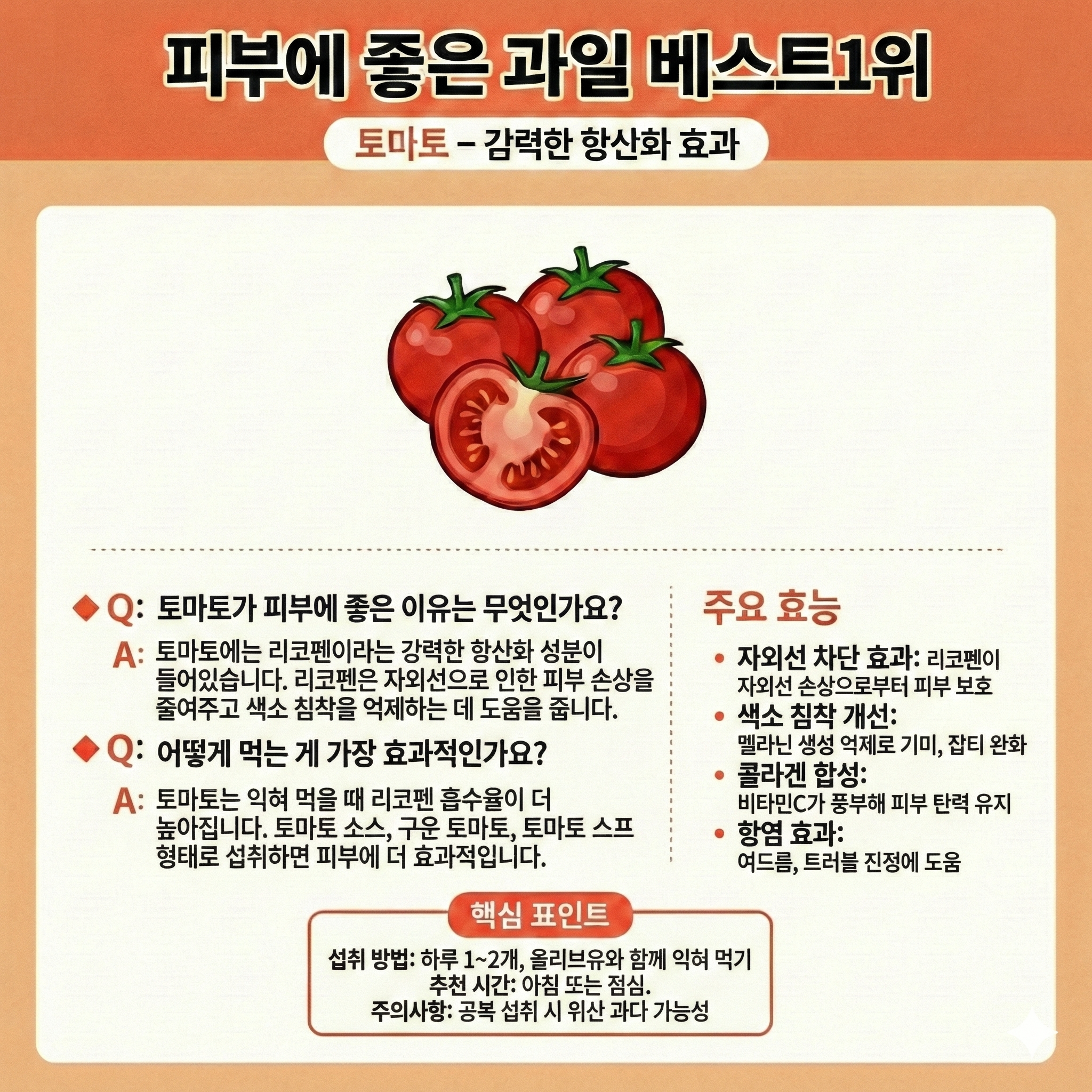 피부에좋은과일,피부,과일,토마토